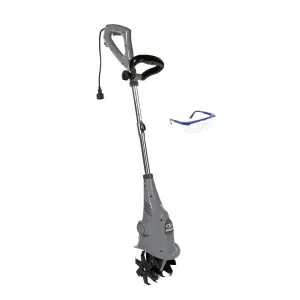 Sun Joe BDL-TJ599E-GRY Electric Cultivator Bundle (TJ599E-GRY   Safety Glasses) | 2.5-Amp | 6-Inch | Platinum |