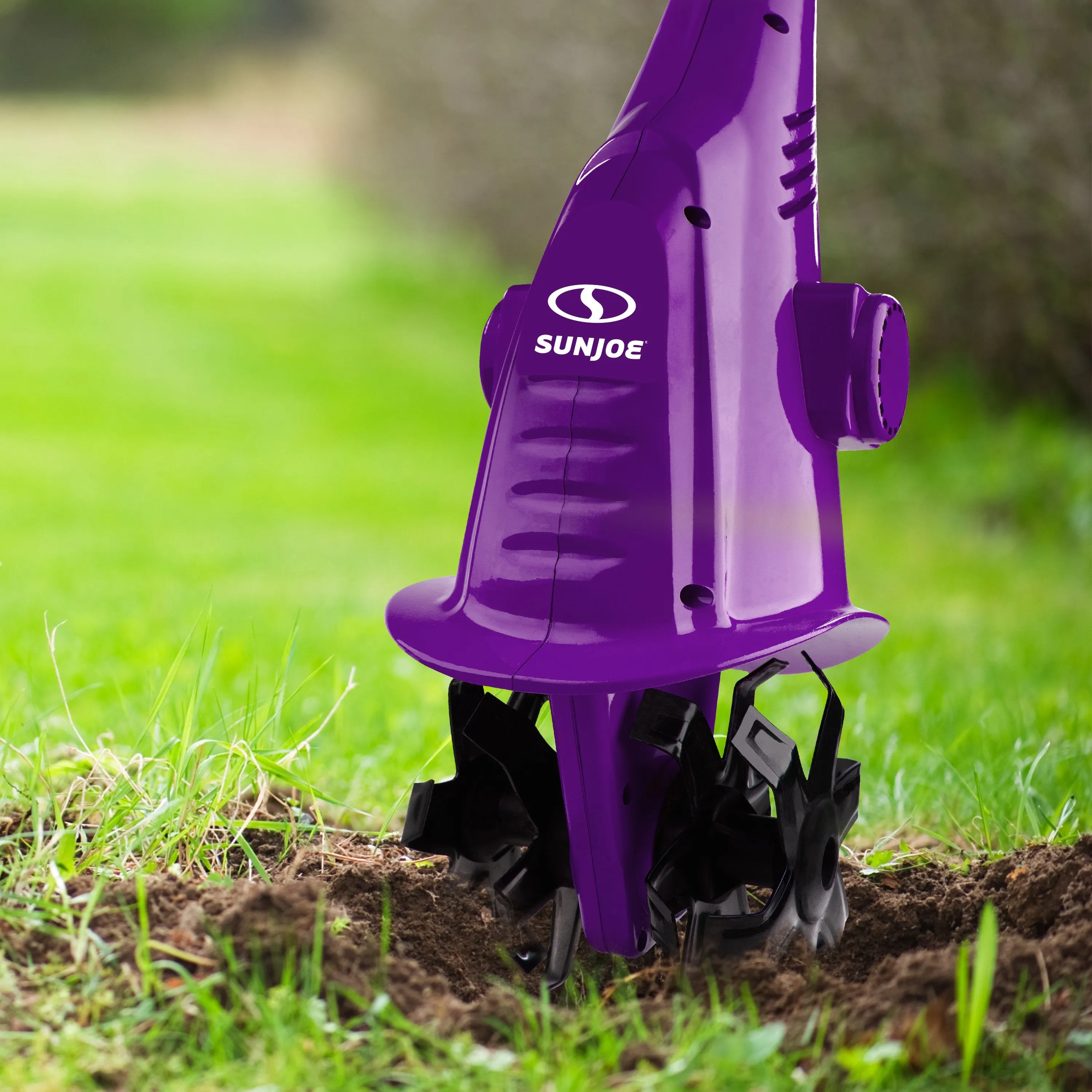 Sun Joe TJ599E-PRP Electric Garden Cultivator | 6.3-Inch | 2.5 Amp | Purple