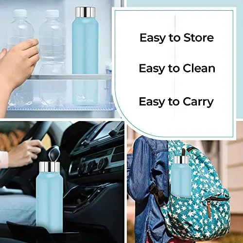 The Better Home FUMATO Cookeasy Automatic 500W Electric Rice Cooker 1.5L Blue & Stainless Steel Water Bottle 1 Litre Pack of 10 Blue