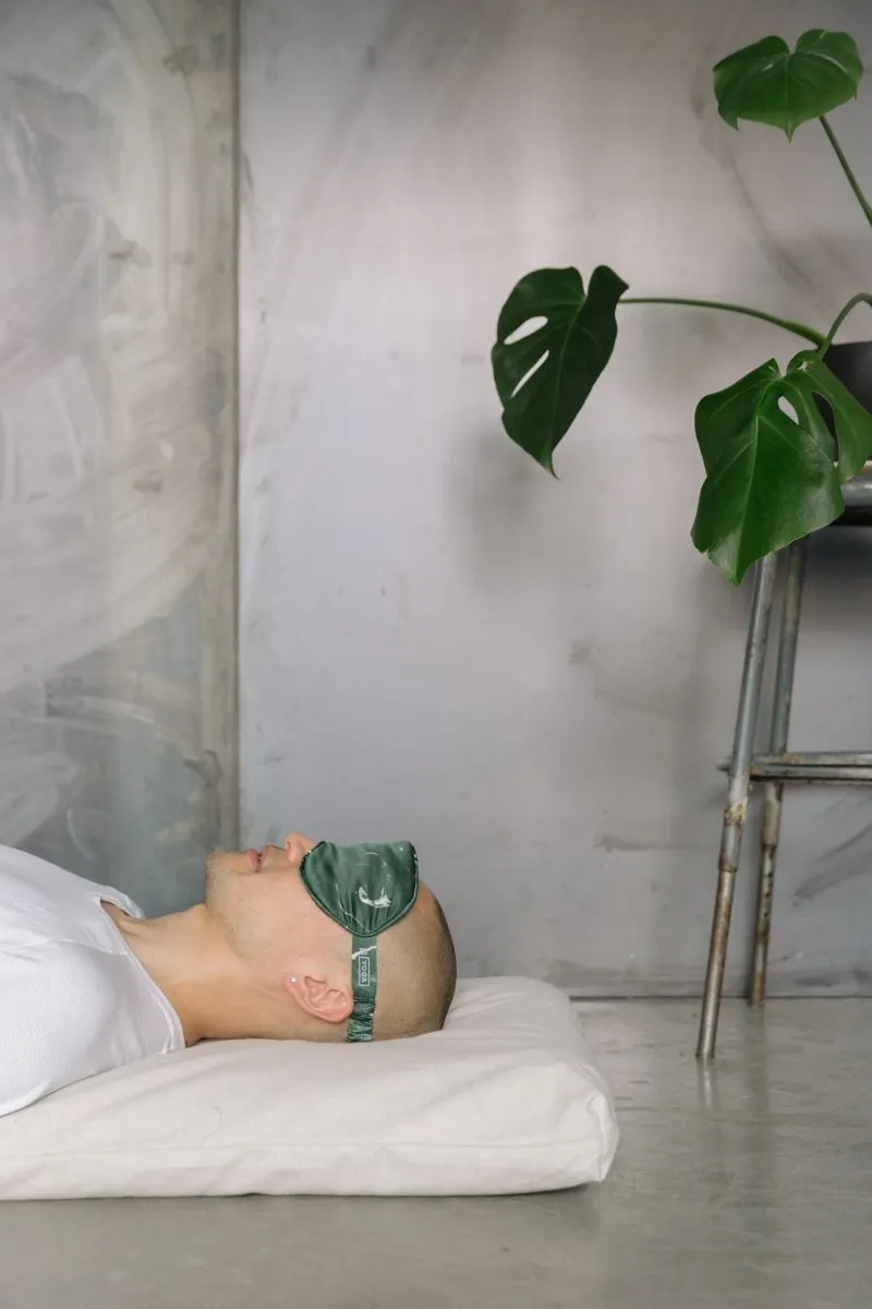 The Silk Sleep Mask | Marbled Emerald
