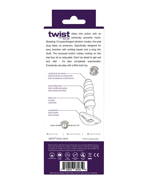 Vedo Twist Rechargeable Anal Plug