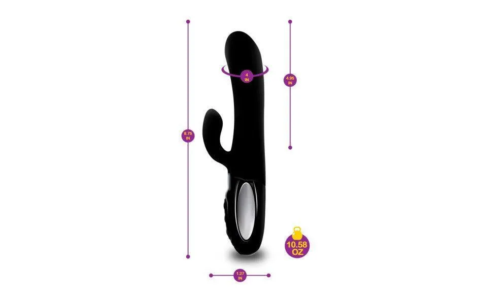 Viben Hypnotic Thrusting Rabbit Vibe w Swinging Clit Stim Black