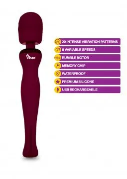 Wholesale Sultry - Ruby - Intense Handheld Wand Massager Dildo Vibrator Variable Viben Vibe Patterns Clit Massage